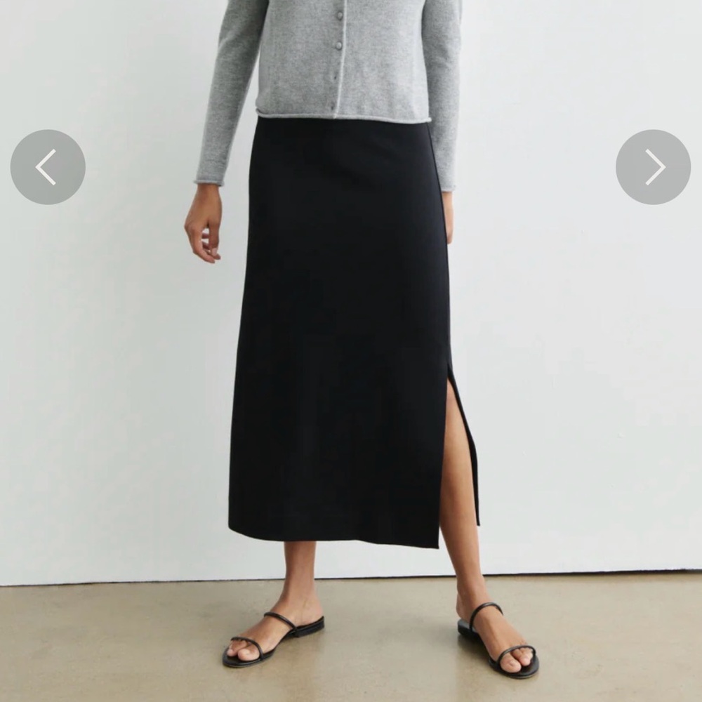 AYR Black Midi Skirt with Side Slit